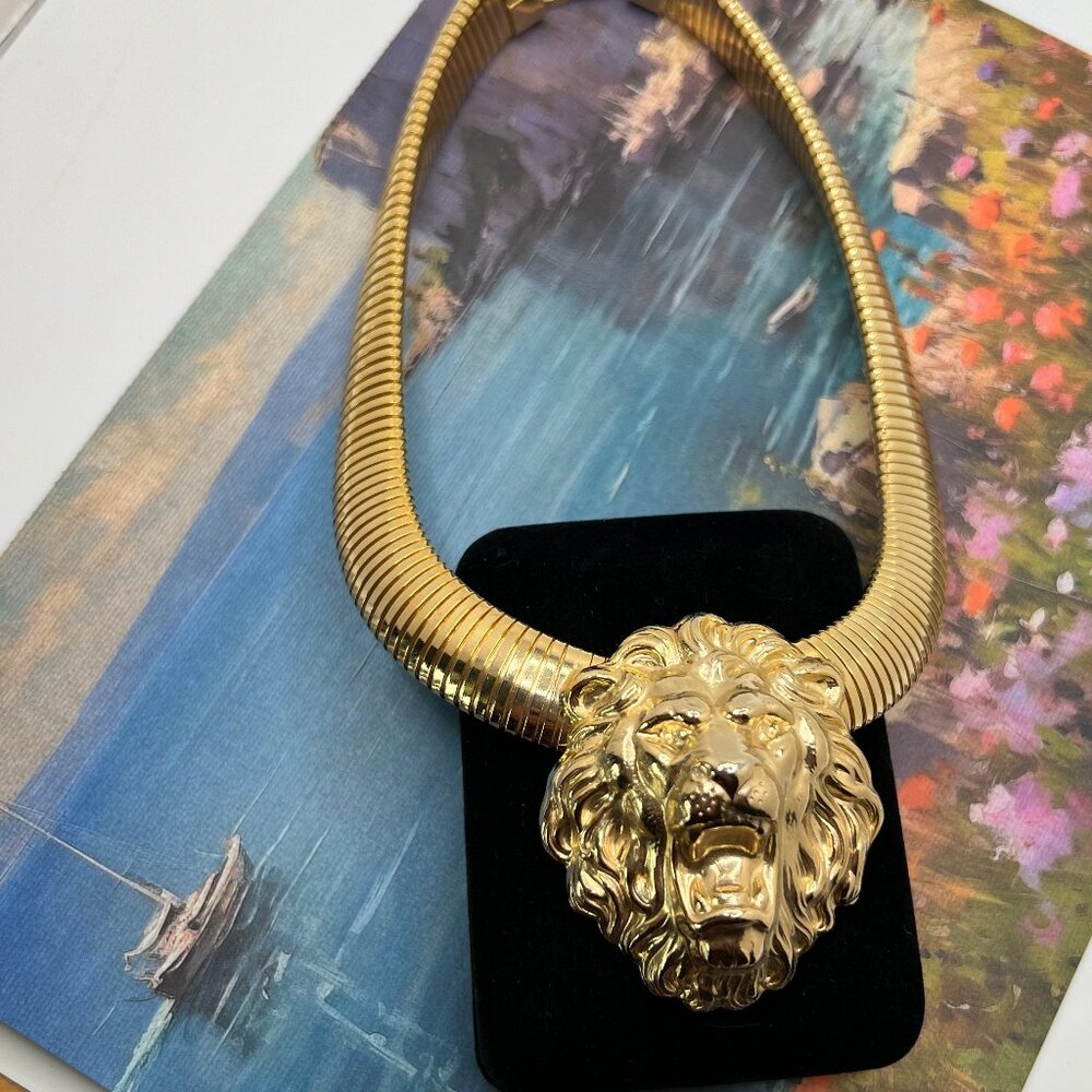 Roaring Lion Statement Necklace - image 2